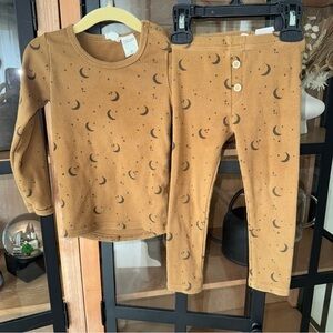 Jamie Kay set ribbed tothe moon &back long sleeve tee pants pajamas toddler girl